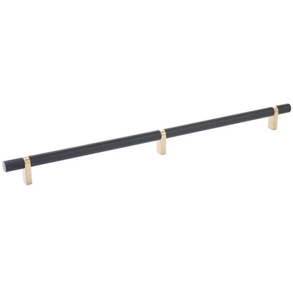 Emtek - Select Bar Cabinet Pull 16 Inch C-C, Rectangular Bar Stem, Knurled Bar