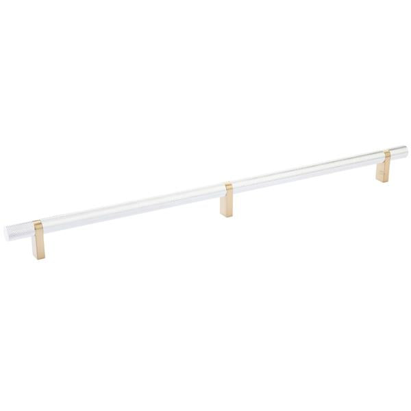 Emtek - Select Bar Cabinet Pull 16 Inch C-C, Rectangular Bar Stem, Knurled Bar