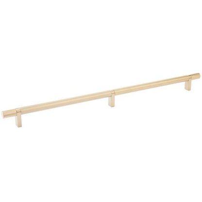 Emtek - Select Bar Cabinet Pull 16 Inch C-C, Rectangular Bar Stem, Knurled Bar
