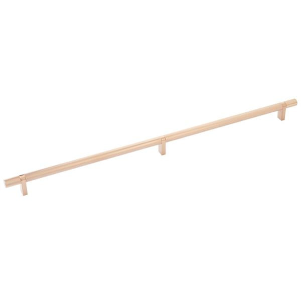 Emtek - Select Bar Cabinet Pull 20 Inch C-C, Rectangular Bar Stem, Knurled Bar