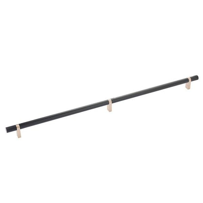 Emtek - Select Bar Cabinet Pull 20 Inch C-C, Rectangular Bar Stem, Knurled Bar