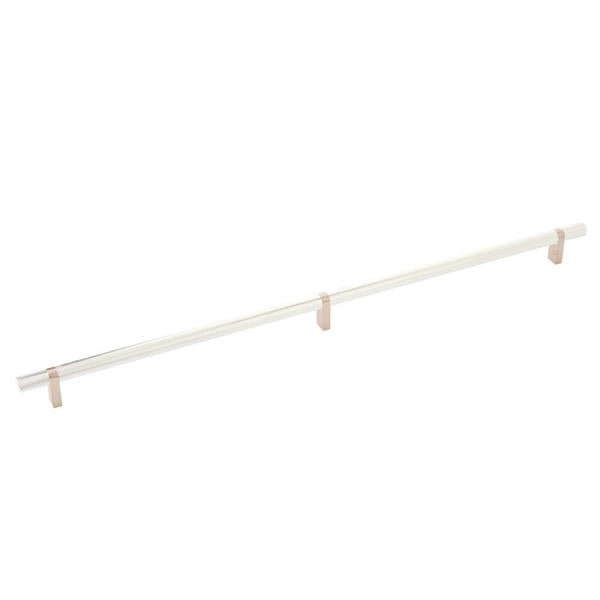 Emtek - Select Bar Cabinet Pull 20 Inch C-C, Rectangular Bar Stem, Knurled Bar