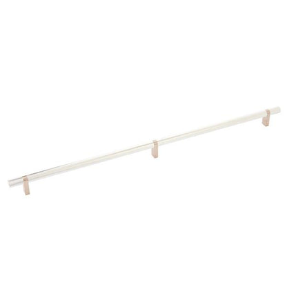 Emtek - Select Bar Cabinet Pull 20 Inch C-C, Rectangular Bar Stem, Knurled Bar