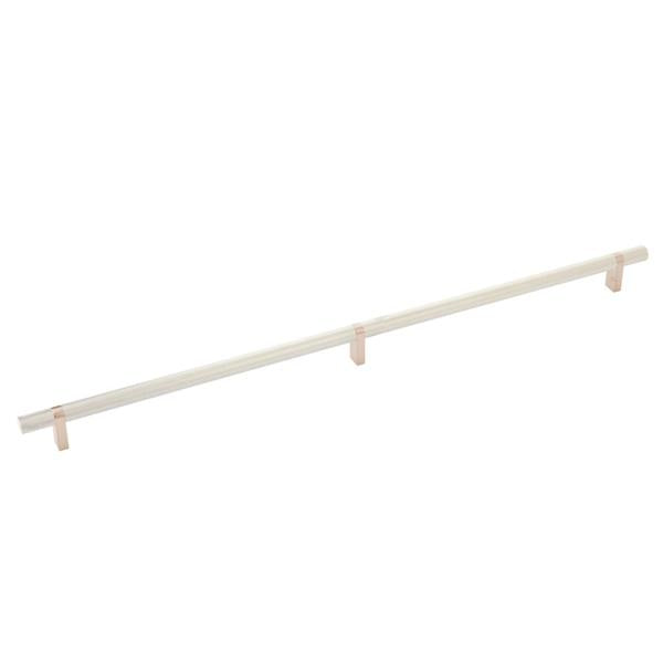 Emtek - Select Bar Cabinet Pull 20 Inch C-C, Rectangular Bar Stem, Knurled Bar