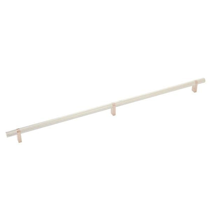 Emtek - Select Bar Cabinet Pull 20 Inch C-C, Rectangular Bar Stem, Knurled Bar