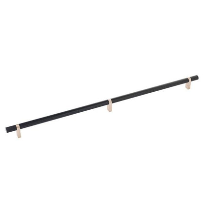 Emtek - Select Bar Cabinet Pull 20 Inch C-C, Rectangular Bar Stem, Knurled Bar