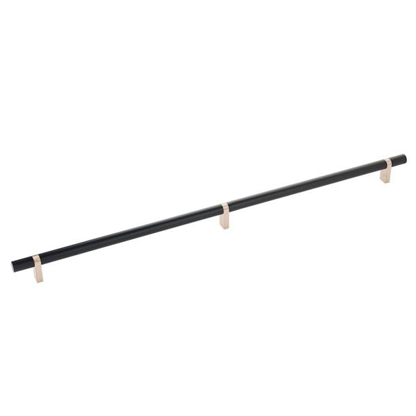 Emtek - Select Bar Cabinet Pull 20 Inch C-C, Rectangular Bar Stem, Smooth Bar