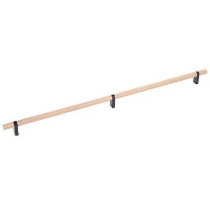Emtek - Select Bar Cabinet Pull 20 Inch C-C, Rectangular Bar Stem, Knurled Bar