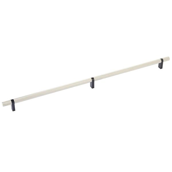 Emtek - Select Bar Cabinet Pull 20 Inch C-C, Rectangular Bar Stem, Knurled Bar