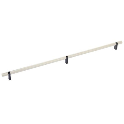 Emtek - Select Bar Cabinet Pull 20 Inch C-C, Rectangular Bar Stem, Knurled Bar