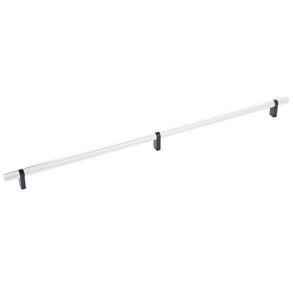 Emtek - Select Bar Cabinet Pull 20 Inch C-C, Rectangular Bar Stem, Knurled Bar