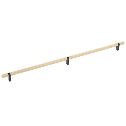 Emtek - Select Bar Cabinet Pull 20 Inch C-C, Rectangular Bar Stem, Knurled Bar