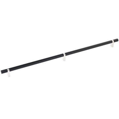 Emtek - Select Bar Cabinet Pull 20 Inch C-C, Rectangular Bar Stem, Knurled Bar