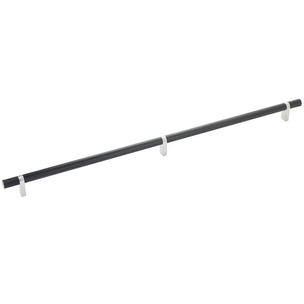 Emtek - Select Bar Cabinet Pull 20 Inch C-C, Rectangular Bar Stem, Knurled Bar