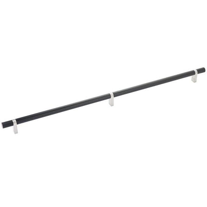Emtek - Select Bar Cabinet Pull 20 Inch C-C, Rectangular Bar Stem, Knurled Bar