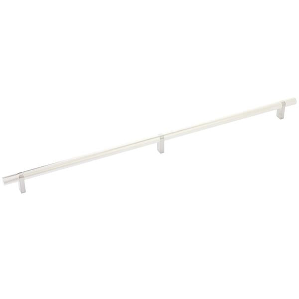 Emtek - Select Bar Cabinet Pull 20 Inch C-C, Rectangular Bar Stem, Knurled Bar