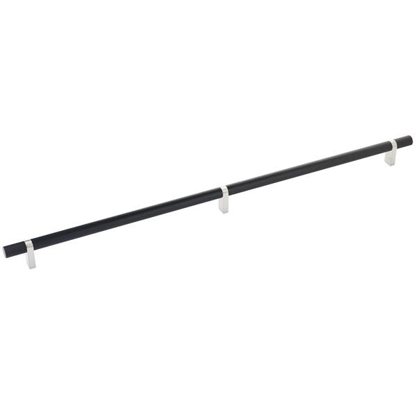 Emtek - Select Bar Cabinet Pull 20 Inch C-C, Rectangular Bar Stem, Knurled Bar