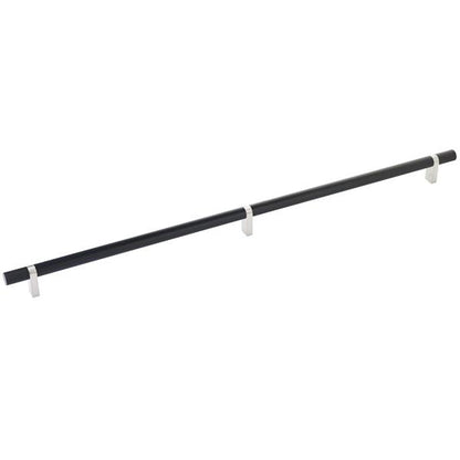 Emtek - Select Bar Cabinet Pull 20 Inch C-C, Rectangular Bar Stem, Knurled Bar