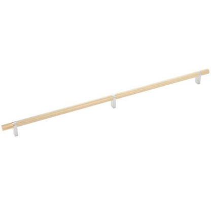 Emtek - Select Bar Cabinet Pull 20 Inch C-C, Rectangular Bar Stem, Knurled Bar
