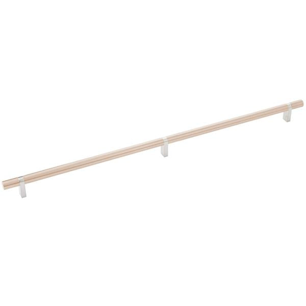 Emtek - Select Bar Cabinet Pull 20 Inch C-C, Rectangular Bar Stem, Smooth Bar