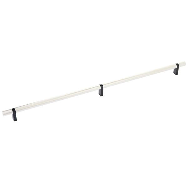 Emtek - Select Bar Cabinet Pull 20 Inch C-C, Rectangular Bar Stem, Knurled Bar