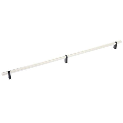 Emtek - Select Bar Cabinet Pull 20 Inch C-C, Rectangular Bar Stem, Knurled Bar