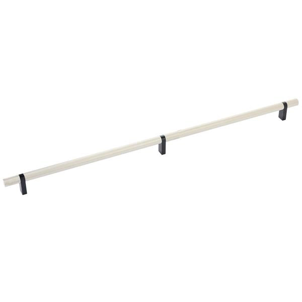 Emtek - Select Bar Cabinet Pull 20 Inch C-C, Rectangular Bar Stem, Knurled Bar