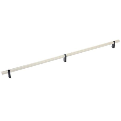 Emtek - Select Bar Cabinet Pull 20 Inch C-C, Rectangular Bar Stem, Knurled Bar