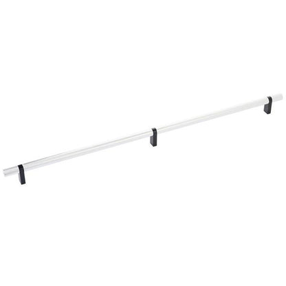 Emtek - Select Bar Cabinet Pull 20 Inch C-C, Rectangular Bar Stem, Knurled Bar