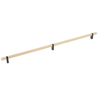 Emtek - Select Bar Cabinet Pull 20 Inch C-C, Rectangular Bar Stem, Knurled Bar