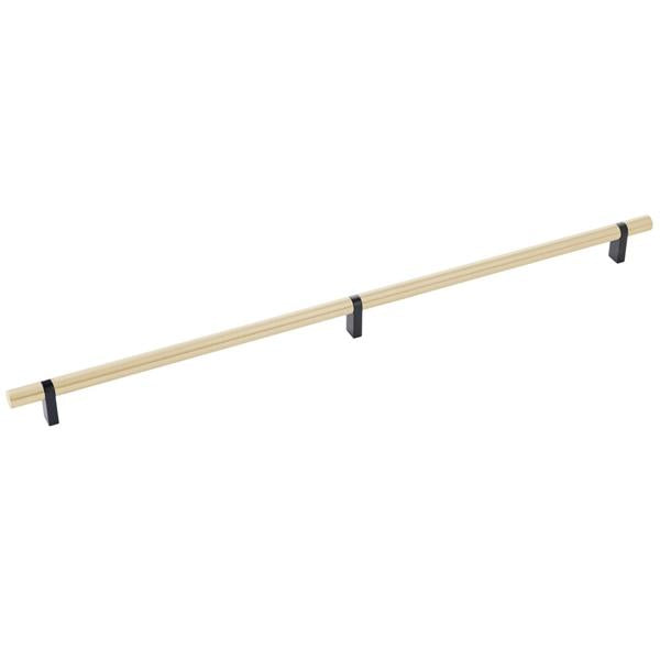 Emtek - Select Bar Cabinet Pull 20 Inch C-C, Rectangular Bar Stem, Smooth Bar