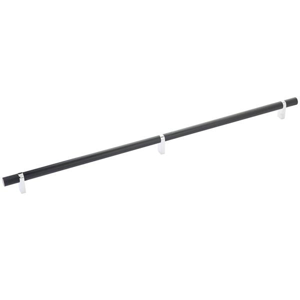Emtek - Select Bar Cabinet Pull 20 Inch C-C, Rectangular Bar Stem, Knurled Bar