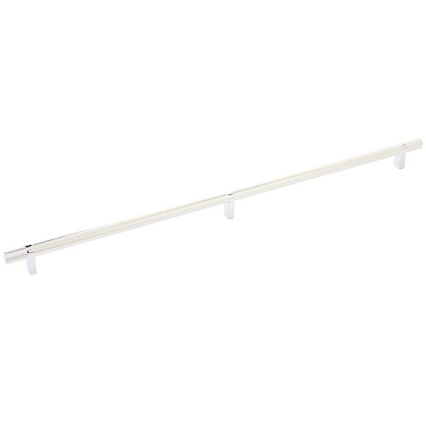 Emtek - Select Bar Cabinet Pull 20 Inch C-C, Rectangular Bar Stem, Knurled Bar
