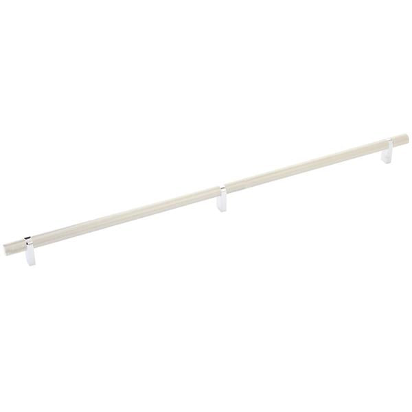 Emtek - Select Bar Cabinet Pull 20 Inch C-C, Rectangular Bar Stem, Knurled Bar