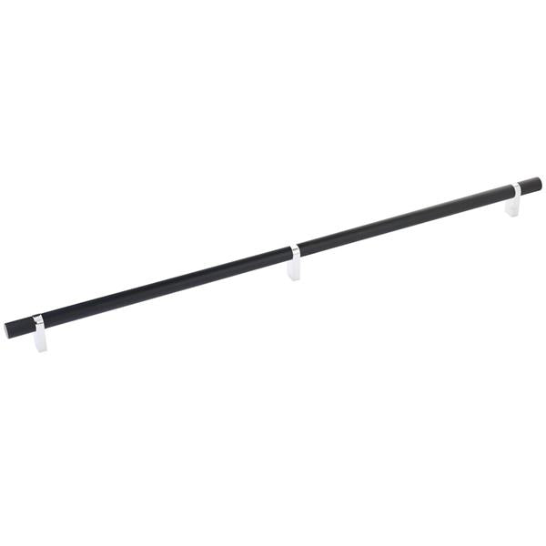 Emtek - Select Bar Cabinet Pull 20 Inch C-C, Rectangular Bar Stem, Knurled Bar