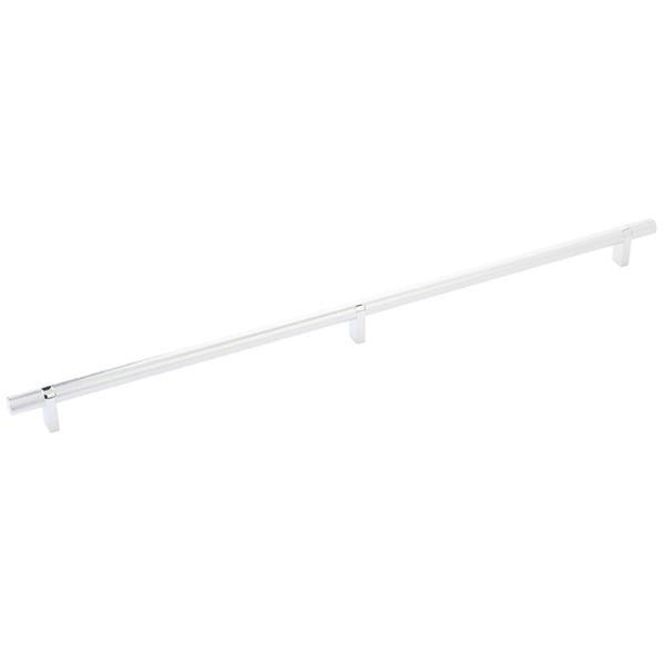 Emtek - Select Bar Cabinet Pull 20 Inch C-C, Rectangular Bar Stem, Knurled Bar