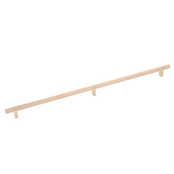 Emtek - Select Bar Cabinet Pull 20 Inch C-C, Rectangular Bar Stem, Knurled Bar
