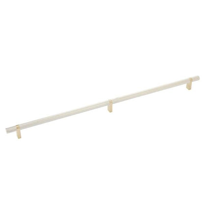 Emtek - Select Bar Cabinet Pull 20 Inch C-C, Rectangular Bar Stem, Knurled Bar