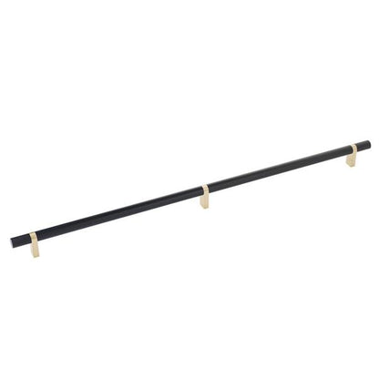 Emtek - Select Bar Cabinet Pull 20 Inch C-C, Rectangular Bar Stem, Knurled Bar