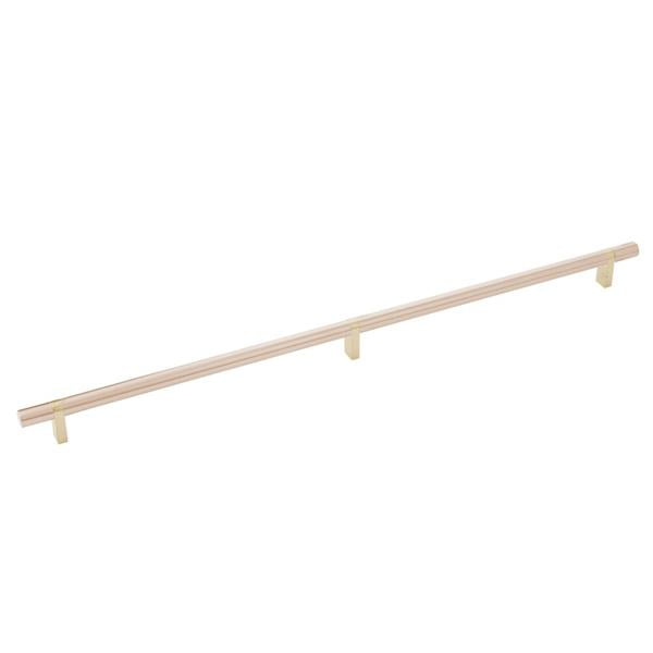 Emtek - Select Bar Cabinet Pull 20 Inch C-C, Rectangular Bar Stem, Smooth Bar