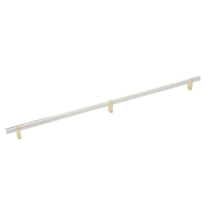 Emtek - Select Bar Cabinet Pull 20 Inch C-C, Rectangular Bar Stem, Smooth Bar