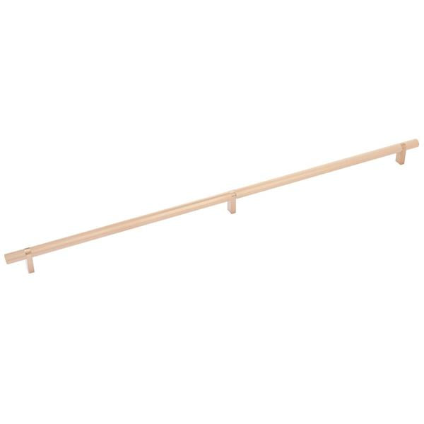 Emtek - Select Bar Cabinet Pull 24 Inch C-C, Rectangular Bar Stem, Knurled Bar