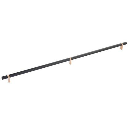Emtek - Select Bar Cabinet Pull 24 Inch C-C, Rectangular Bar Stem, Knurled Bar