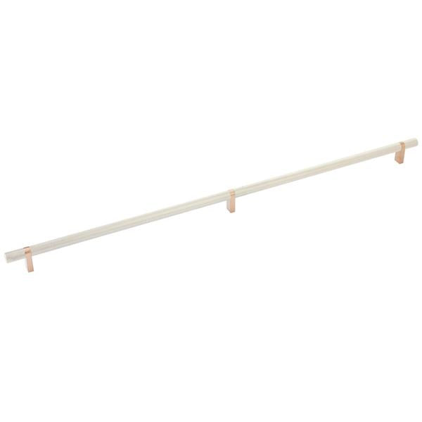 Emtek - Select Bar Cabinet Pull 24 Inch C-C, Rectangular Bar Stem, Knurled Bar