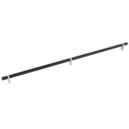 Emtek - Select Bar Cabinet Pull 24 Inch C-C, Rectangular Bar Stem, Knurled Bar