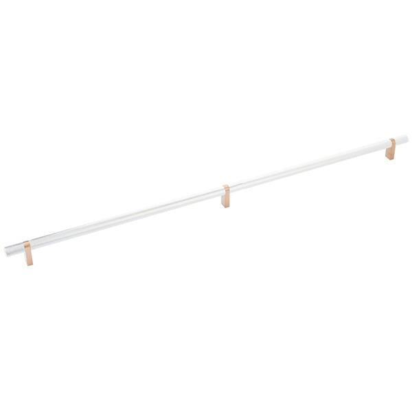 Emtek - Select Bar Cabinet Pull 24 Inch C-C, Rectangular Bar Stem, Knurled Bar