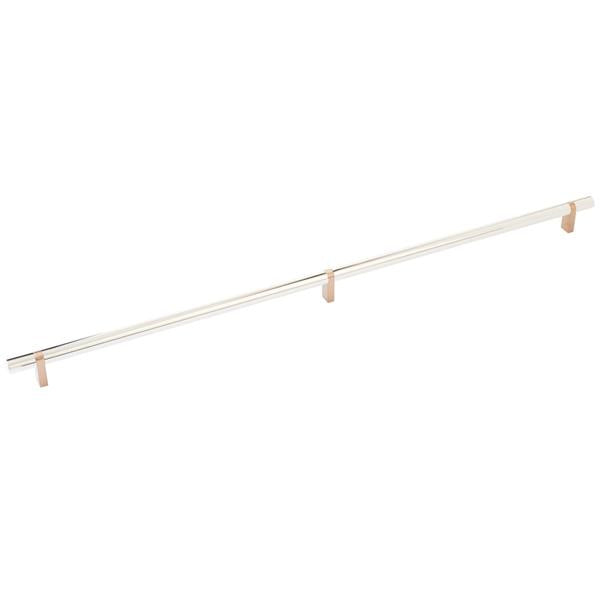 Emtek - Select Bar Cabinet Pull 24 Inch C-C, Rectangular Bar Stem, Smooth Bar