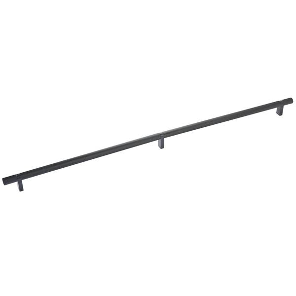 Emtek - Select Bar Cabinet Pull 24 Inch C-C, Rectangular Bar Stem, Knurled Bar