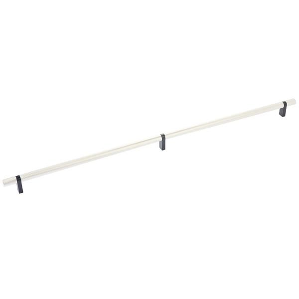 Emtek - Select Bar Cabinet Pull 24 Inch C-C, Rectangular Bar Stem, Knurled Bar