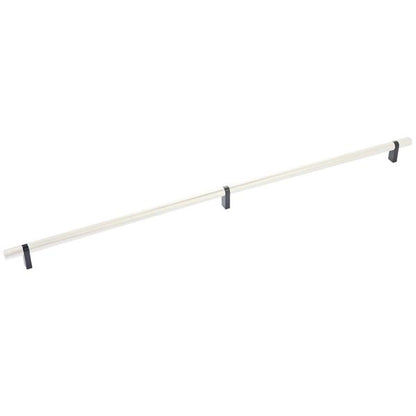 Emtek - Select Bar Cabinet Pull 24 Inch C-C, Rectangular Bar Stem, Knurled Bar